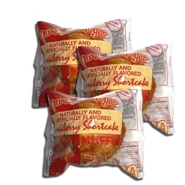 Individually Wrapped Muffins Baked by Otis Spunkmeyer Bundled by Tribeca Curations | 2.25 Ounce | Value Pack of 12 (Strawberry Shortcake)