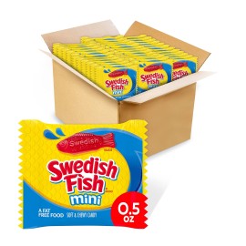 Swedish Fish Mini Soft Chewy Candy, 144 Snack Packs (6 Bags)
