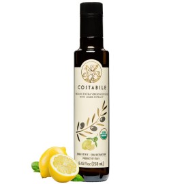 Lemon Olive Oil Extra Virgin From Italy Organic Lemon Infused Olive Oil Ideal For Lemon Olive Oil Dressing And Lemon Oil For Cooking Single-Source - Costabile 845 Fl Oz
