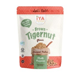 Iya Foods Tigernut Flour, Plant-Based, Grain-Free, Gluten-Free, Nut-Free, Dairy-Free, Non-GMO, Paleo Flour | Made From 100 % Brown Tigernuts | Packaging May Vary, 3 lbs. bag