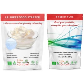 Lr Superfood Starter Culture + Prebio Plus L. Reuteri Probiotic As Recommended By Dr William Davis Super Gut, Md Cultured Dairy Low And Slow Yogurt Lactobacillus