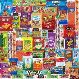 Snacks Variety Pack - Care Package Gift Box - Bulk Assortment (60 Count)