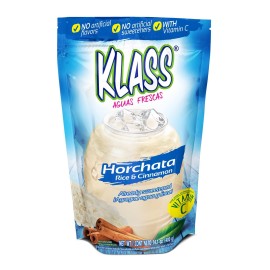 Klass Aguas Frescas Horchata Drink Mix - No artificial flavor, no artificial sweeteners, colors from natural sources (Makes 7 Quarts) 14.1 ounce Family-Pack (Single Unit)