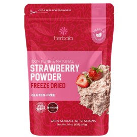 Freeze Dried Strawberry Powder 1lb, No Sugar Added - Pure All Natural Strawberry Powder for Baking, Freeze Dried Strawberries Powder for Flavoring. Non GMO, Gluten Free, Made in The USA