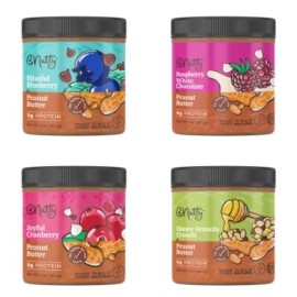 BNutty Fruit Lover's Peanut Butter - Assorted Flavors - Gluten Free - Natural Peanut Butter - Made in USA - 9oz Jars - 4 Pack