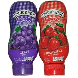 3 Set - Smucker'S Squeeze Grape Jelly & Strawberry Fruit Spread, 20 Oz Bottles