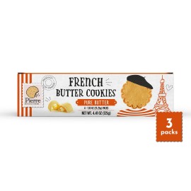 Pierre Biscuiterie French Butter Cookies 22% Butter 441 Ounce (Pack Of 3)