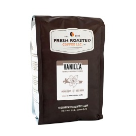Fresh Roasted Coffee, Vanilla Flavored Coffee, 5 Lb (80 Oz), Medium Roast, Kosher, Whole Bean