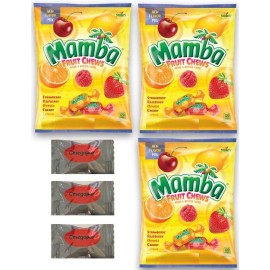 Mamba Fruit Chews Candy With Omegapak Starlight Mints Bundle Of 3 Bags 200G 705 Oz Each