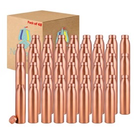 Norman Jr, Plain Copper Water Bottle 1 Ltr Extra Large - An Ayurvedic Pure Premium Copper Vessel- Drink More Water, Lower Your Sugar Intake And Enjoy The Health Benefits Immediately - Gift Pack Of 48