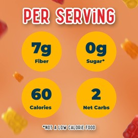 MaryRuth's Sugar Free Gummy Bears Snacks | Delicious Gummies with 2g Net Carbs & 60 Calories | Gummy Candy Made with Organic Ingredients | Papaya | Vegan | Gluten Free | Non-GMO | Family Size | 240g