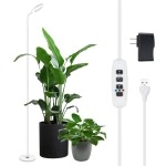 Grow Light For Indoor Plant, Full Spectrum Led Halo Growing Lights With Stand, 63 Inch Height Adjustable For Large Tall Small Plants, Automatic Timer, Usb Charge Dimmable Brightness Growth Floor Lamp
