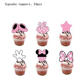 25Pcs Minnie Mouse Cake Toppers,Cupcake Toppers,Cake Decorations,Minnie Mickey Mouse Birthday Party Supplies Decorations (Cake Toppers25)