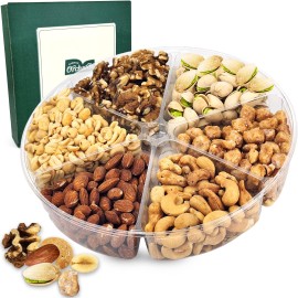 Assorted Nuts - Gourmet Nuts Gift Basket - Mothers Day Gift Basket - Platter With A Variety Of Freshly Roasted Nuts - Beautifully Packaged Gift For Birthday, Sympathy, Mother'S Day Nuts. (2.2 Lb, Green Box)