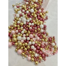 Metallicshimmer Balls Edible Cupcake Cake Topper Sprinkles (90G Tub) (Pink Shimmer And Metallic Pink)