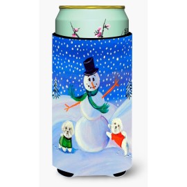 Snowman Bichon Frise Tall Boy Beverage Insulator Beverage Insulator Hugger