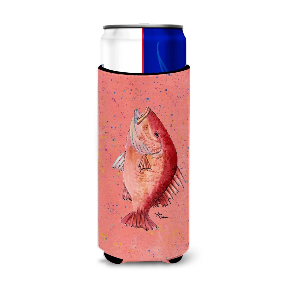 Fish Strawberry Snapper Ultra Beverage Insulators For Slim Cans 8351Muk