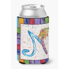 Letter N With Palm Tree Can Or Bottle Beverage Insulator Hugger 8437