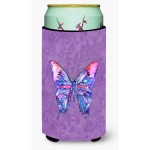 Butterfly On Purple Tall Boy Beverage Insulator Beverage Insulator Hugger
