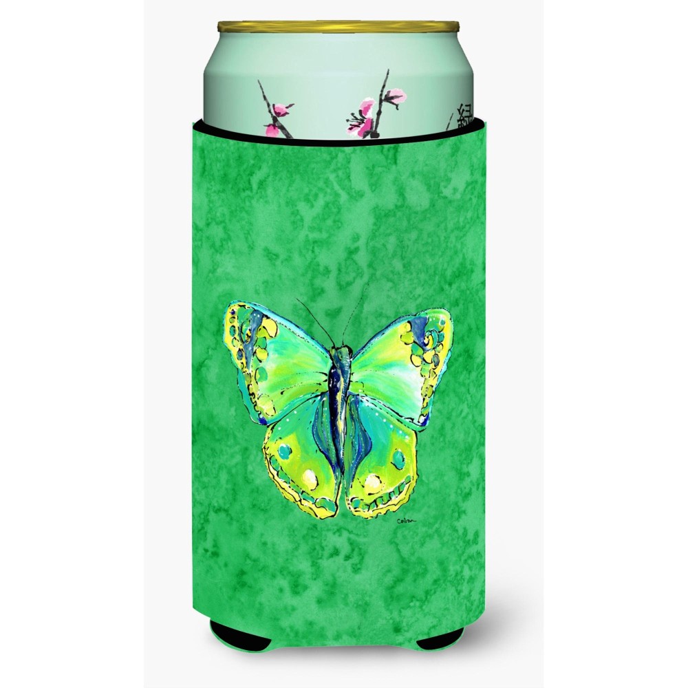 Butterfly Green On Green Tall Boy Beverage Insulator Beverage Insulator Hugger