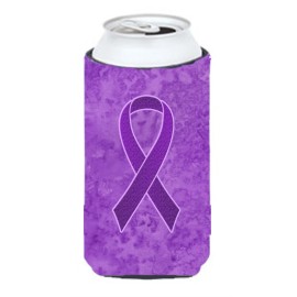 Purple Ribbon For Pancreatic And Leiomyosarcoma Cancer Awareness Tall Boy Beverage Insulator Hugger An1207Tbc