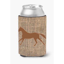 Horse Burlap And Brown Can Or Bottle Beverage Insulator Hugger