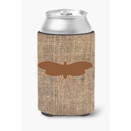 Moth Burlap And Brown Can Or Bottle Beverage Insulator Hugger