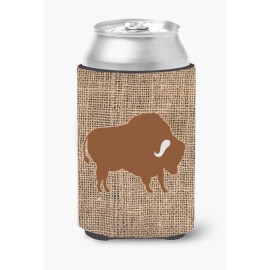 Buffalo Burlap And Brown Can Or Bottle Beverage Insulator Hugger