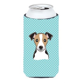 Checkerboard Blue Jack Russell Terrier Tall Boy Beverage Insulator Hugger Bb1199Tbc