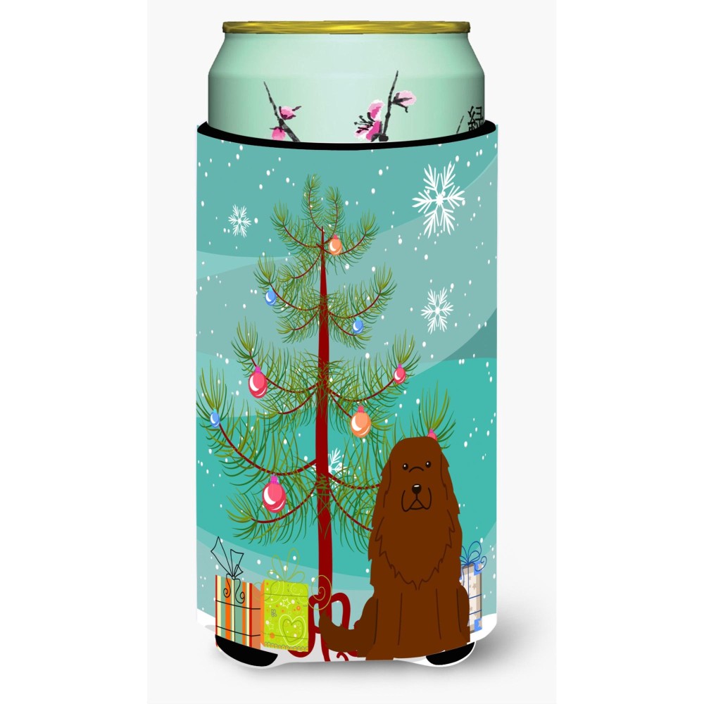 Caroline'S Treasures Merry Christmas Tree Caucasian Shepherd Dog Tall Boy Beverage Insulator Hugger Bb4175Tbc, Multicolor