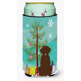 Caroline'S Treasures Merry Christmas Tree Chocolate Labrador Tall Boy Beverage Insulator Hugger Bb4181Tbc, Multicolor