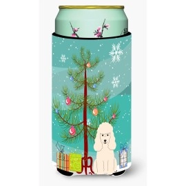 Caroline'S Treasures Merry Christmas Tree Poodle White Tall Boy Beverage Insulator Hugger Bb4195Tbc, Multicolor