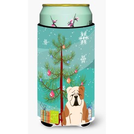 Caroline'S Treasures Merry Christmas Tree English Bulldog Fawn White Tall Boy Beverage Insulator Hugger Bb4250Tbc, Multicolor