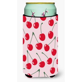 Caroline'S Treasures Cherries On Pink Tall Boy Beverage Insulator Hugger, Multicolor