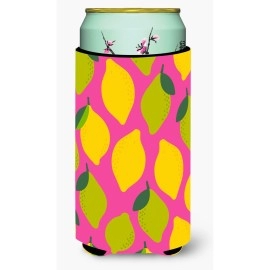 Caroline'S Treasures Lemons & Limes On Pink Tall Boy Beverage Insulator Hugger, Multicolor