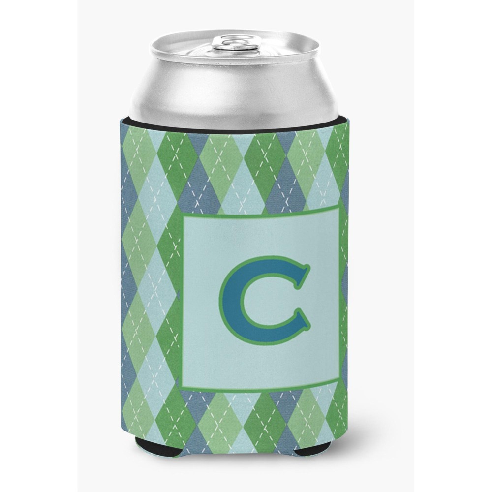 Letter C Initial Monogram - Blue Argoyle Can Or Bottle Beverage Insulator Hugger