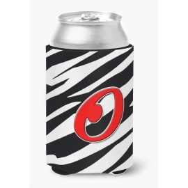 Letter O Initial Monogram - Zebra Red Can Or Bottle Beverage Insulator Hugger