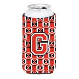 Letter G Football Scarlet And Grey Tall Boy Beverage Insulator Hugger Cj1067-Gtbc