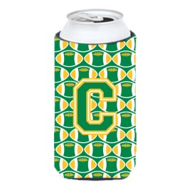 Letter C Football Green And Gold Tall Boy Beverage Insulator Hugger Cj1069-Ctbc