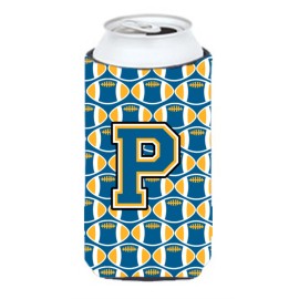 Letter P Football Blue And Gold Tall Boy Beverage Insulator Hugger Cj1077-Ptbc