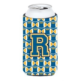 Letter R Football Blue And Gold Tall Boy Beverage Insulator Hugger Cj1077-Rtbc