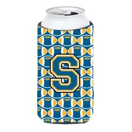 Letter S Football Blue And Gold Tall Boy Beverage Insulator Hugger Cj1077-Stbc