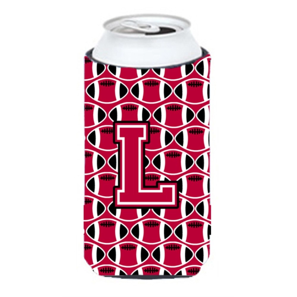 Letter L Football Crimson And White Tall Boy Beverage Insulator Hugger Cj1079-Ltbc