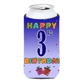Happy 3Rd Birthday Tall Boy Beverage Insulator Hugger Cj1094Tbc