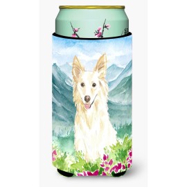 Caroline'S Treasures Ck2514Tbc Mountian Flowers White Collie Tall Boy Hugger Cold-Beverage-Koozies, Multicolor