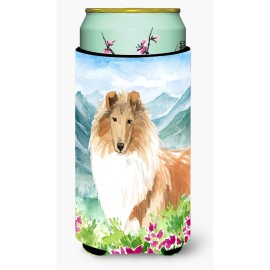 Caroline'S Treasures Ck2525Tbc Mountain Flowers Smooth Collie Tall Boy Hugger Cold-Beverage-Koozies, Multicolor