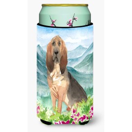 Caroline'S Treasures Ck2545Tbc Mountain Flowers Bloodhound Tall Boy Hugger Cold-Beverage-Koozies, Multicolor