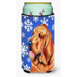 Bloodhound Winter Snowflakes Holiday Tall Boy Beverage Insulator Beverage Insulator Hugger