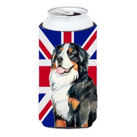 Bernese Mountain Dog With English Union Jack British Flag Tall Boy Beverage Insulator Hugger Lh9486Tbc