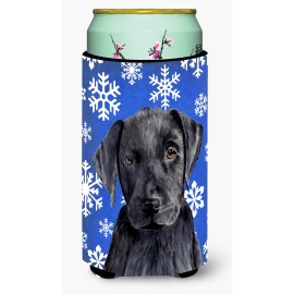 Labrador Winter Snowflakes Holiday Tall Boy Beverage Insulator Beverage Insulator Hugger